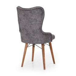 Scaun tapitat dining/bucatarie, JULIETTE Gri, material textil, cadru Lemn