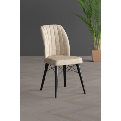 Scaun tapitat, Horizon Cappucino, material textil, picioare Lemn NEGRU , dining/bucatarie, cadru metal Scaun tapitat, Horizon Cappucino, material textil, picioare Lemn NEGRU , dining/bucatarie, cadru metal