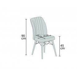 Scaun tapitat dining/bucatarie, Horizon Cappucino, material textil, cadru metal, picioare Lemn Scaun tapitat dining/bucatarie, Horizon Cappucino, material textil, cadru metal, picioare Lemn