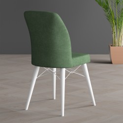 Scaun tapitat, Horizon Verde Night, material textil, picioare Metal ALB , dining/bucatarie, cadru metal Scaun tapitat, Horizon Verde Night, material textil, picioare Metal ALB , dining/bucatarie, cadru metal