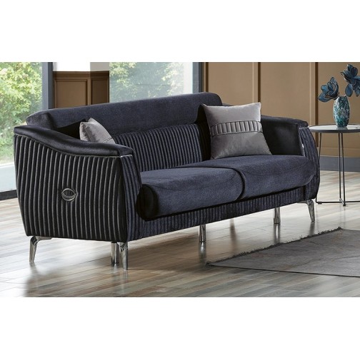 Canapea Casafun CARMEN, Antracit-Fume, 3 locuri, 220x95x 83 cm