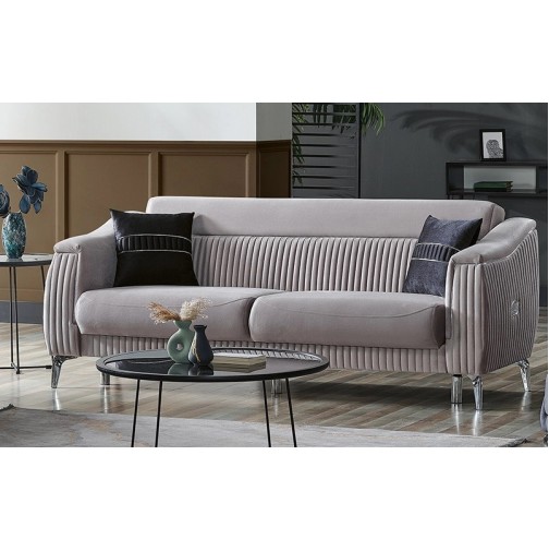 Canapea Casafun CARMEN, Gri, 3 locuri, 220x95x 83 cm Canapea Casafun CARMEN, Gri, 3 locuri, 220x95x 83 cm
