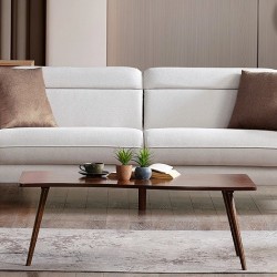 Canapele extensibile Madrid, Crem Bej, 3 locuri, 225x93 (112 x 180 cm cu pad) x h 83 cm