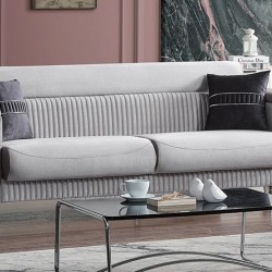 Canapele extensibile Siena, Gri, 3 locuri, 226x95 (113 cu pad) x h 94 cm