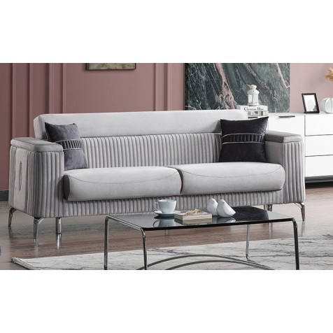 Canapele extensibile Siena, Gri, 3 locuri, 226x95 (113 cu pad) x h 94 cm Canapele extensibile Siena, Gri, 3 locuri, 226x95 (113 cu pad) x h 94 cm