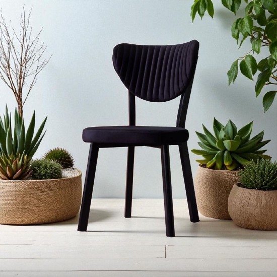 Scaun tapitat extra rezisdant picoare metal, HORECA, cafenea, dining, bucatarie, Gemstone, Negru, material catifea