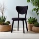 Scaun tapitat extra rezisdant picoare metal, HORECA, cafenea, dining, bucatarie, Gemstone, Negru, material catifea