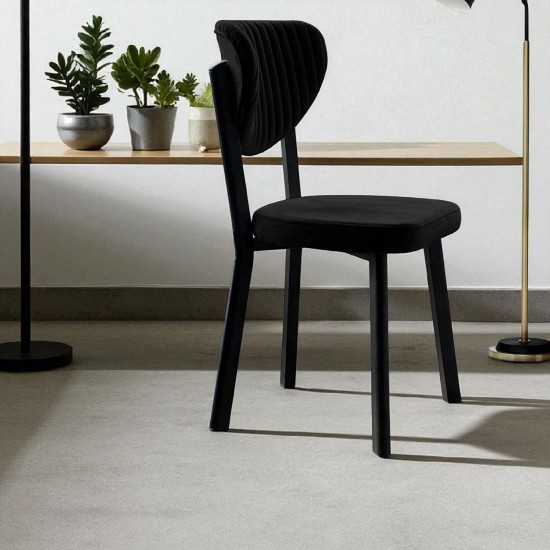 Scaun tapitat extra rezisdant picoare metal, HORECA, cafenea, dining, bucatarie, Gemstone, Negru, material catifea