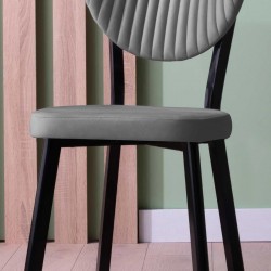 Scaun tapitat extra rezisdant picoare metal, HORECA, cafenea, dining, bucatarie, Gemstone, Gri, material catifea