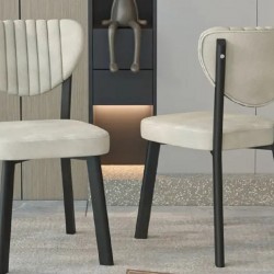Scaun tapitat extra rezisdant picoare metal, HORECA, cafenea, dining, bucatarie, Gemstone, Crem, material catifea