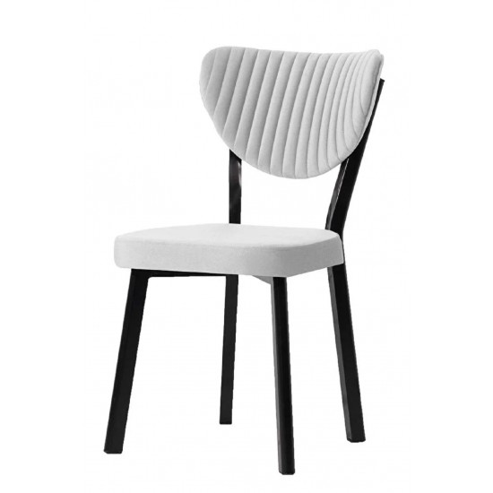 Scaun tapitat extra rezisdant picoare metal, HORECA, cafenea, dining, bucatarie, Gemstone, Crem, material catifea