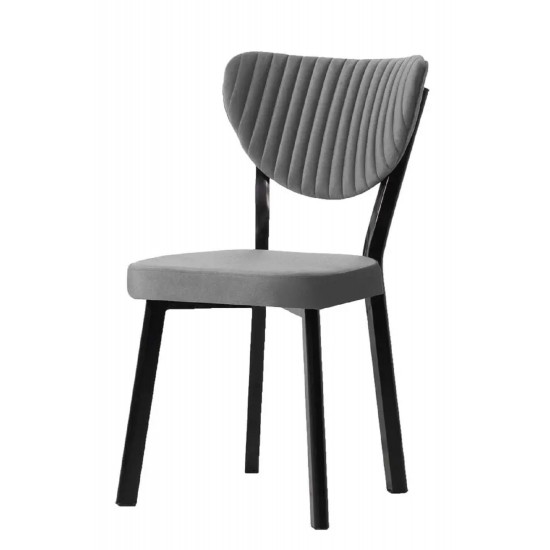 Scaun tapitat extra rezisdant picoare metal, HORECA, cafenea, dining, bucatarie, Gemstone, Gri, material catifea