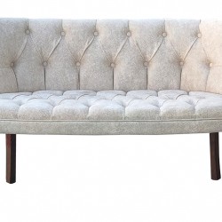 Canapele-London Times, Crem, Tapitat Textil, Cadru si Picioare Lemn