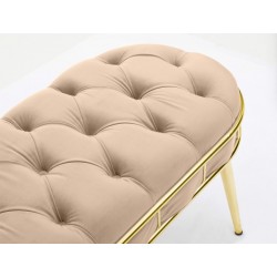 Canapea Bancuta Golden Master, Crem, stofa catifea, picioare metal auriu, 105 cm x 45 cm x 45 cm Canapea Bancuta Golden Master, Crem, stofa catifea, picioare metal auriu, 105 cm x 45 cm x 45 cm