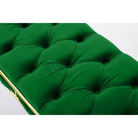 Canapea Bancuta Golden Master, Verde Smarald, stofa catifea, picioare metal auriu, 105 cm x 45 cm x 45 cm