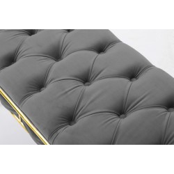 Canapea Bancuta Golden Master, Gri, stofa catifea, picioare metal auriu, 105 cm x 45 cm x 45 cm