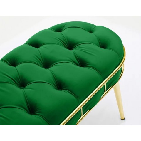 Canapea Bancuta Golden Master, Verde Smarald, stofa catifea, picioare metal auriu, 105 cm x 45 cm x 45 cm