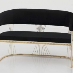 Canapele-London Master Negru, Tapitat catifea, Cadru si picioare metal auriu Canapele-London Master Negru, Tapitat catifea, Cadru si picioare metal auriu