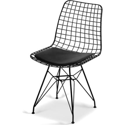 Scaun Misty Negru, Metal Perna Negru, 55 cm x 45 cm x 80 cm