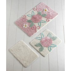"GARDENIA Roz" Set 3 Covorase de baie "GARDENIA Roz" Set 3 Covorase de baie