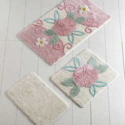 "GARDENIA Roz" Set 3 Covorase de baie