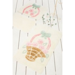 "COS cu FLORI" Set 3 Covorase de baie