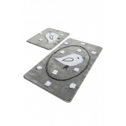 "BIRDIE GRI" Set 3 Covorase de baie