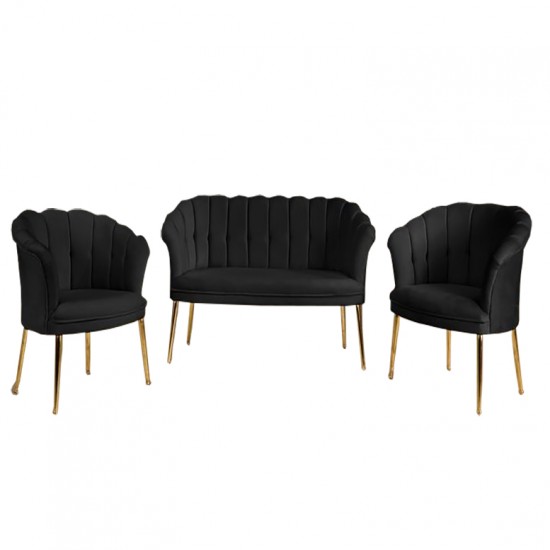 Set Canapea London Queen Coffee Set Negru