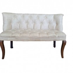 Canapele-London Times, Crem, Tapitat Textil, Cadru si Picioare Lemn