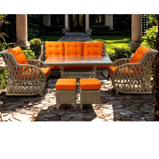 Set de Lux pentru Terasă „Bosfor Hanzade”,Orange Set de Lux pentru Terasă „Bosfor Hanzade”,Orange