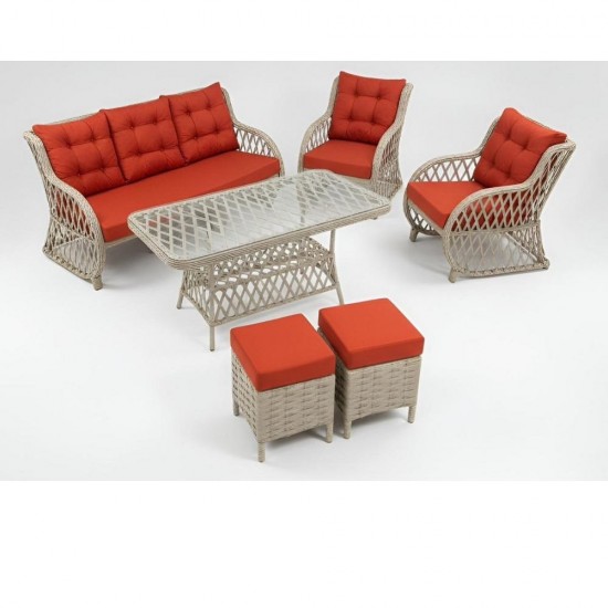 Set de Lux pentru Terasă „Bosfor Hanzade”,Orange Set de Lux pentru Terasă „Bosfor Hanzade”,Orange