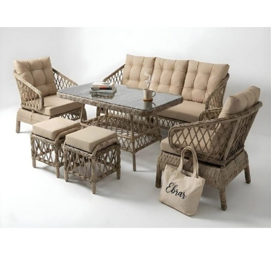 Set Complet Mobilier de Terasă VIP „Bosfor Ebrar” – Lux și Confort pentru 7 Persoane