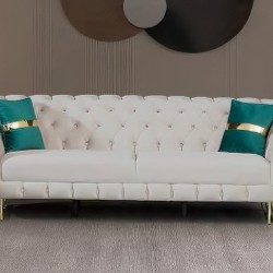 Canapele FERY, Crem Bej 3 locuri, 235x 87 x h 88 cm