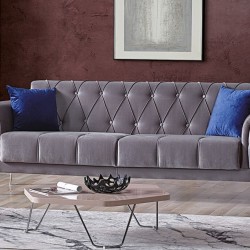 Canapea Extensibile STEA, Gri, 3 locuri, 230x85x 83 cm